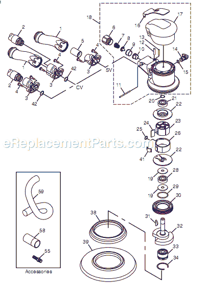 Page A Diagram and Parts List for CP7250CV 8941072503 Chicago Pneumatic Sander